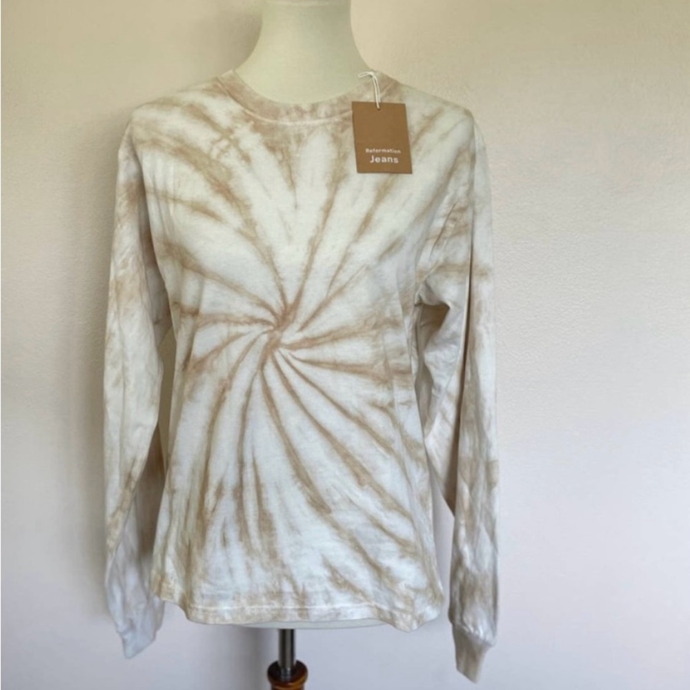 Reformation Boyfriend Tie Dye Long Sleeve Tee